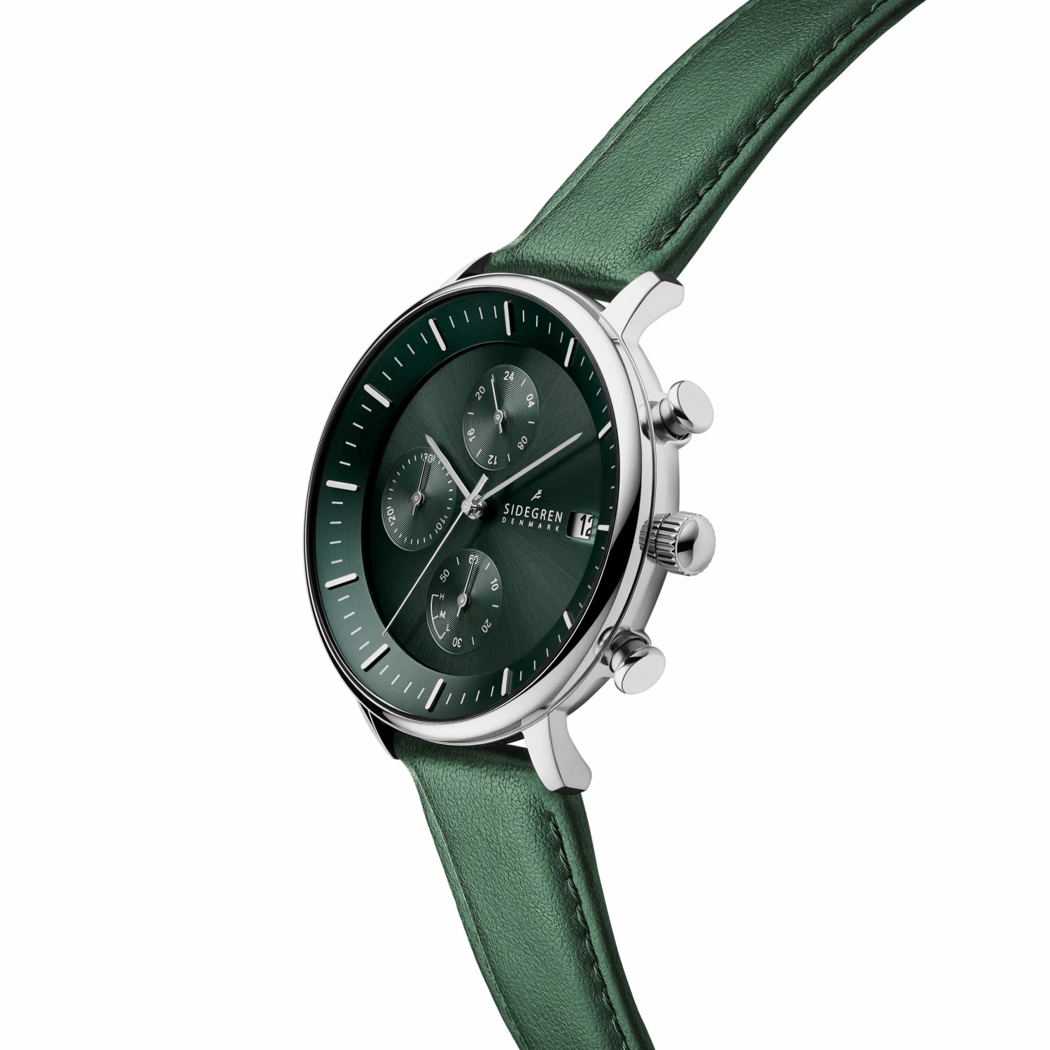 Sidegren Solis | Montre chronographe verte à énergie solaire 7 Sidegren Solis | Montre chronographe verte à énergie solaire – Image 5