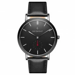 Seizmont Montre minimaliste Aether Isaac noire et rouge