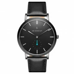 Seizmont Montre minimaliste Aether Iusef noire et bleue