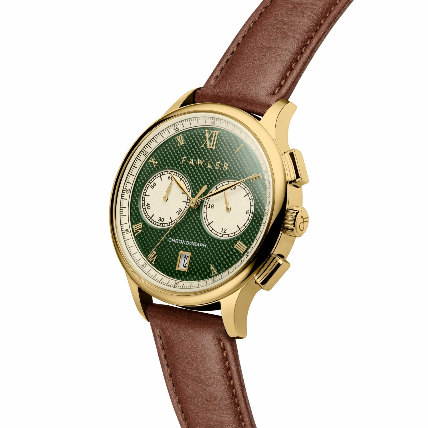 Fawler Cicero | Montre chronographe vintage verte 7 Fawler Cicero | Montre chronographe vintage verte – Image 5