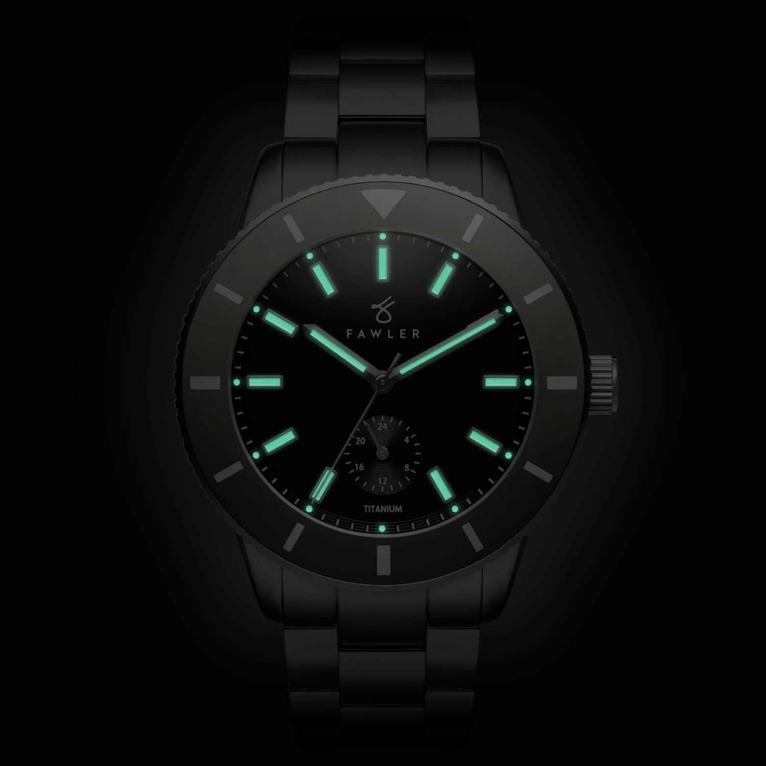 Fawler Makalu | Montre de plongée en titane brossé avec lunette grise 6 Fawler Makalu | Montre de plongée en titane brossé avec lunette grise – Image 4