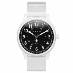 Fawler Scout | Montre militaire blanche à bracelet NATO en série limitée