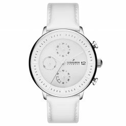 Sidegren Solis | Montre chronographe blanche à énergie solaire