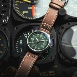 Fawler Apollo | Montre Aviateur en acier inoxydable vert et argenté -MONTRES Soldes jwm apollo drop38 frank christensen 26126 1x1 31