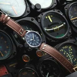 Fawler Apollo | Montre Aviateur en acier inoxydable bleu et argenté -MONTRES Soldes jwm apollo drop38 frank christensen 26127 1x1 23