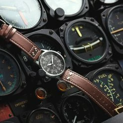 Fawler Apollo | Montre Aviateur en acier inoxydable noir et argenté -MONTRES Soldes jwm apollo drop38 frank christensen 26128 1x1 09