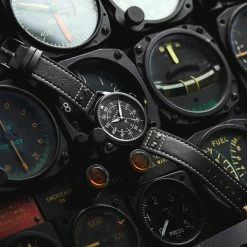 Fawler Apollo | Montre Aviateur en acier inoxydable noir -MONTRES Soldes jwm apollo drop38 frank christensen 26129 1x1 08