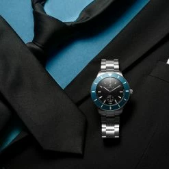 Fawler Makalu | Montre de plongée en titane brossé avec lunette bleue -MONTRES Soldes jwm makalu collection lasse olsen 26040 1x1 10