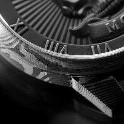 Lucleon Memento Mori | Montre à tête de mort en acier de Damas -MONTRES Soldes jwm mmcc collection damaskus steel 24853 1x1 4 1